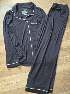 Tommy John Black Pajama Top with White Piping